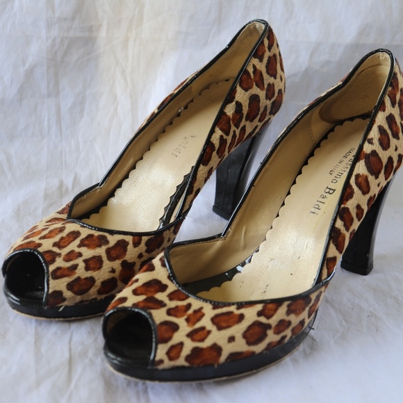 cheetah print open toe heels